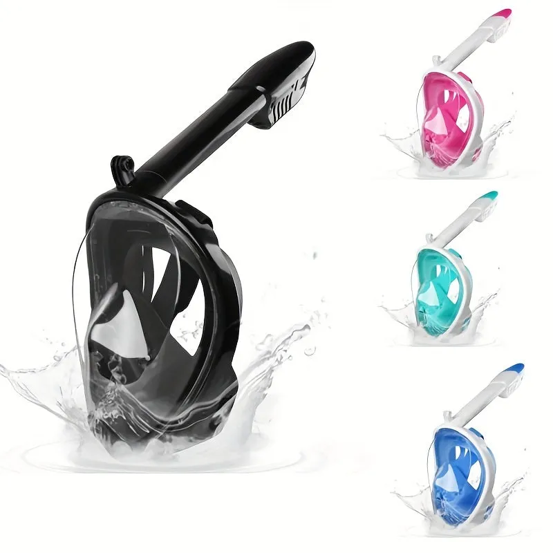 360 Panoramic View Full Face Snorkel Mask with Camera Mount