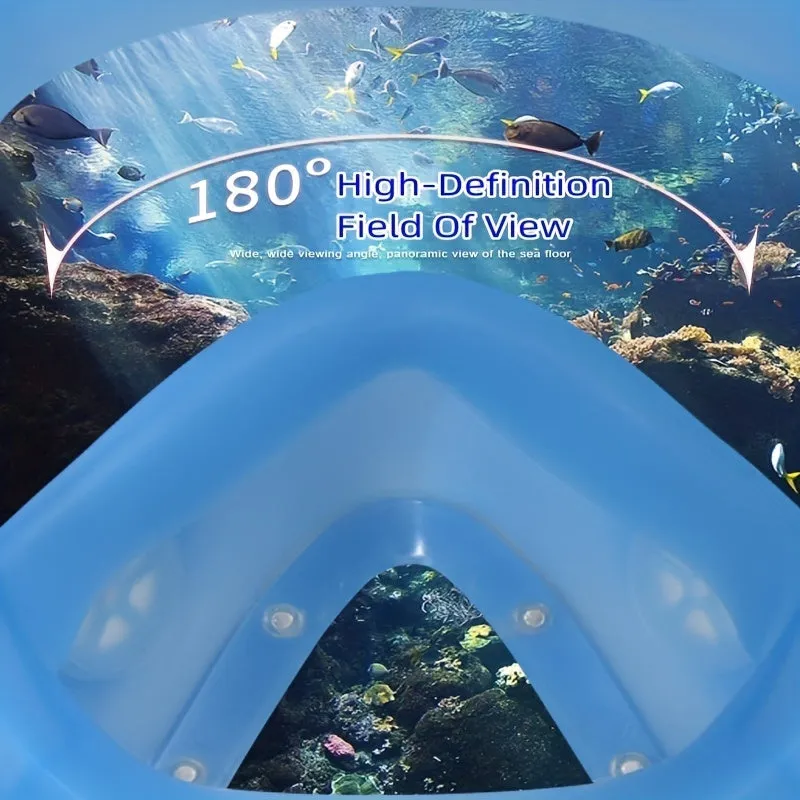 360 Panoramic View Full Face Snorkel Mask with Camera Mount