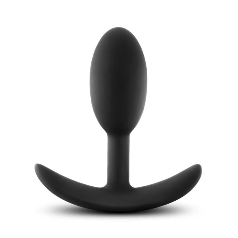 Anal Adventures - Platinum - Silicone Vibra Slim  Plug - Small - Black