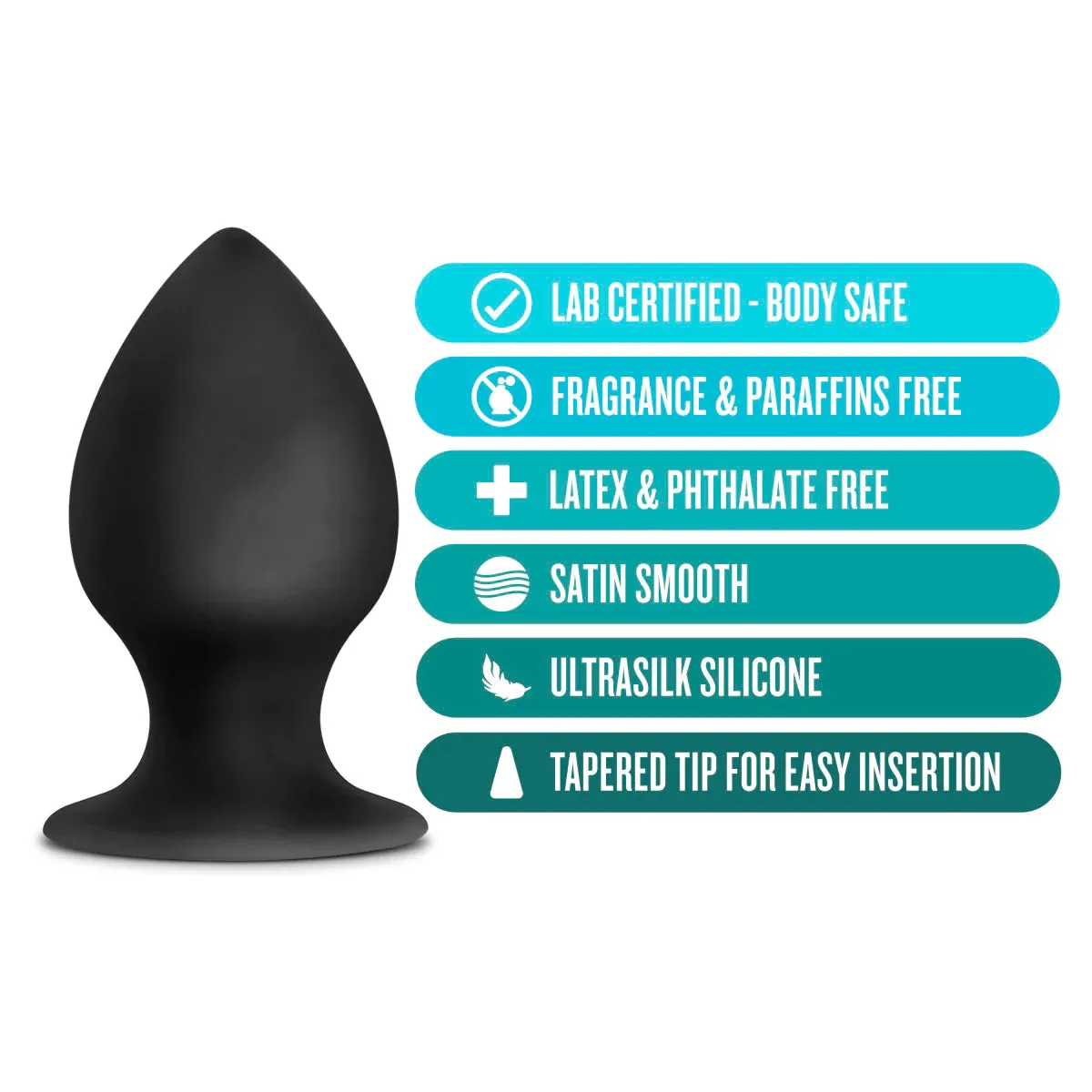 Anal Adventures Platinum Stout Black 3.75-Inch Anal Plug