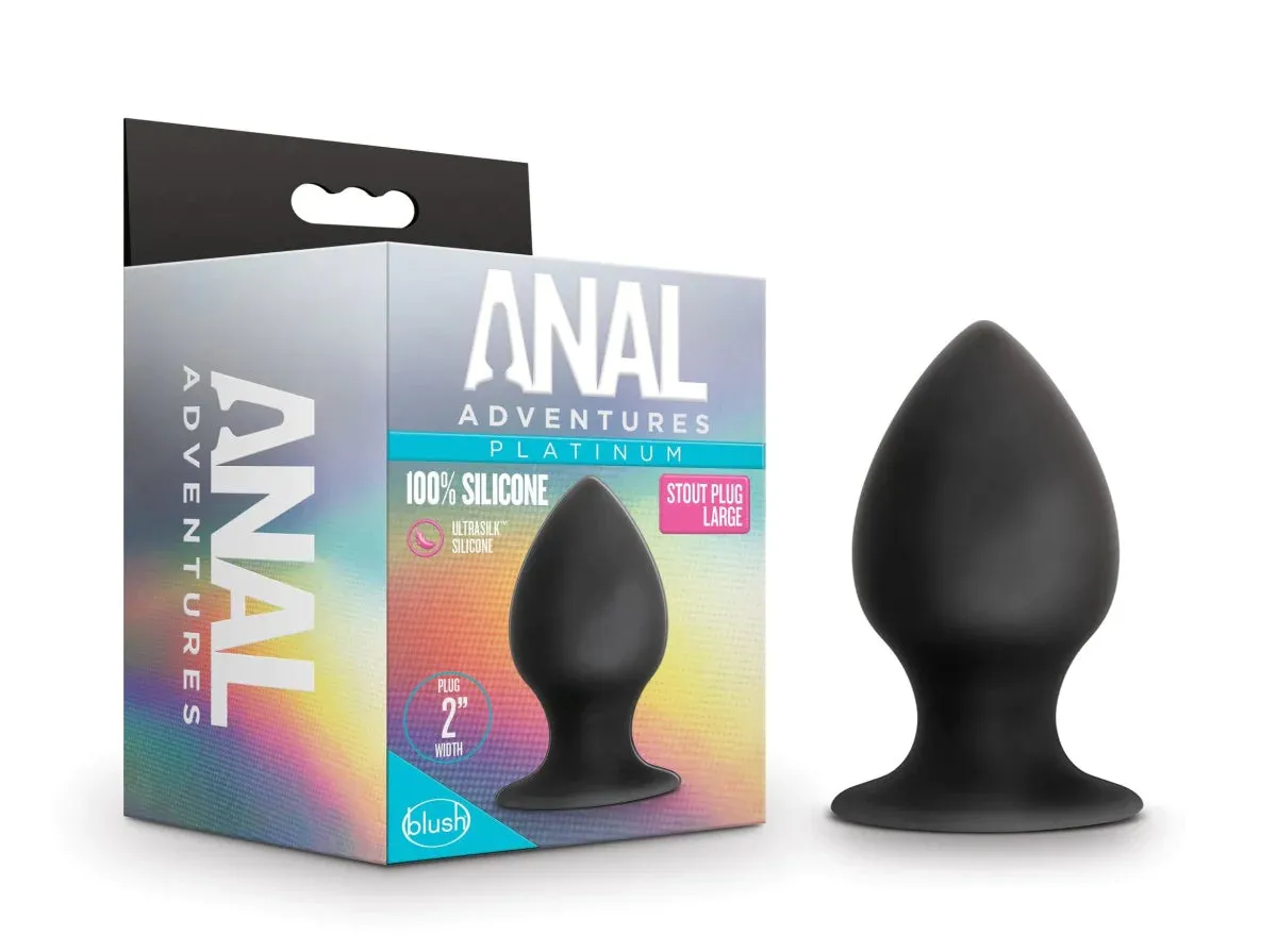 Anal Adventures Platinum Stout Black 3.75-Inch Anal Plug