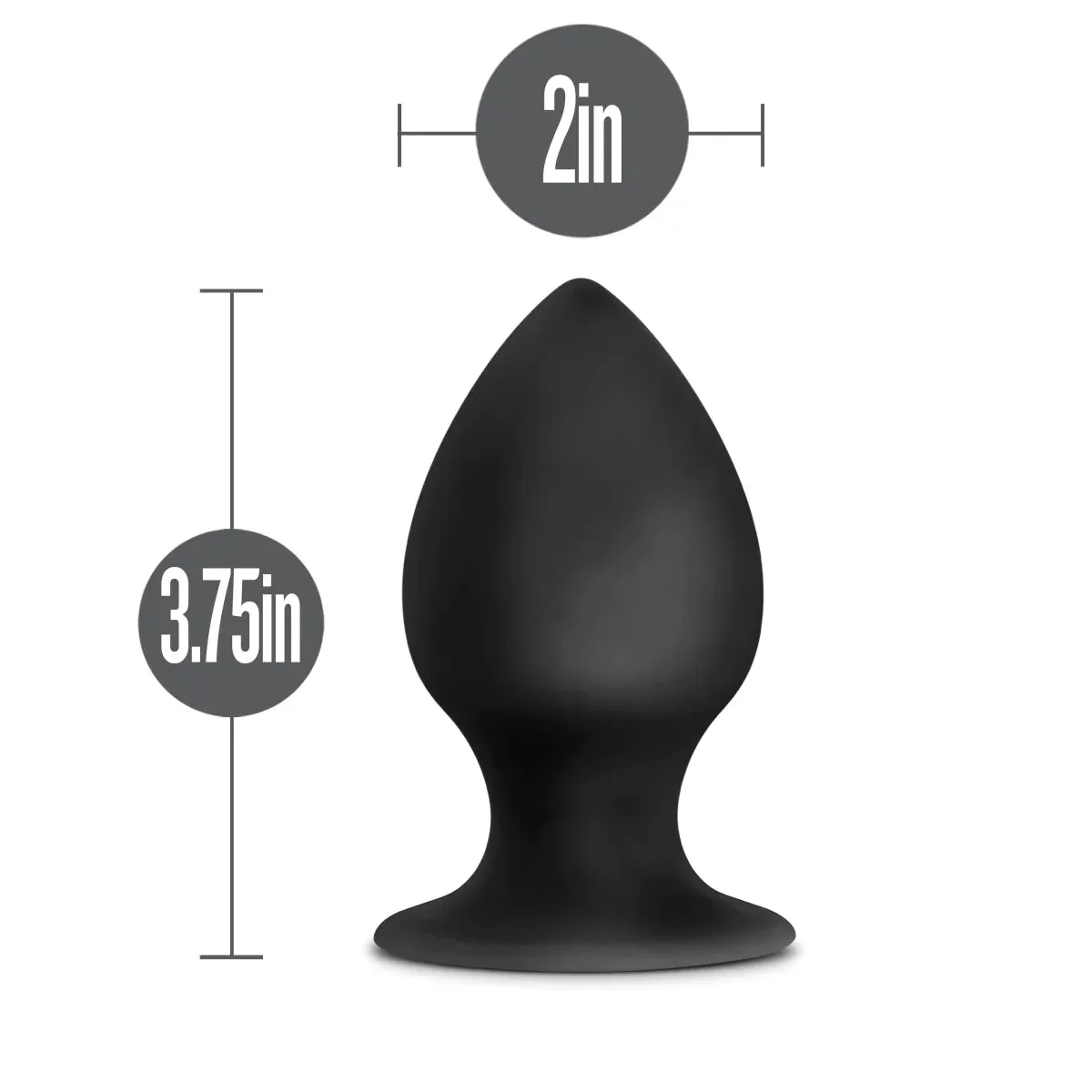 Anal Adventures Platinum Stout Black 3.75-Inch Anal Plug