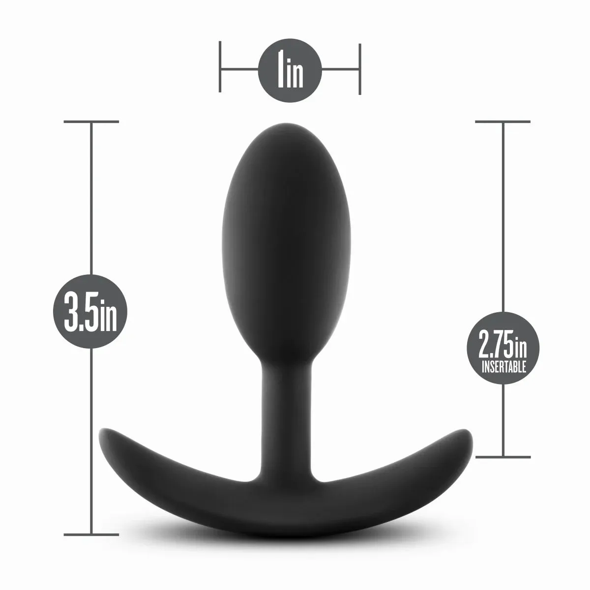 Anal Adventures Platinum Vibra Slim Black 3.5-Inch Anal Plug