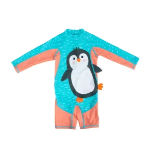 Baby   Toddler UPF50  Rashguard One Piece Swimsuit - Penguin