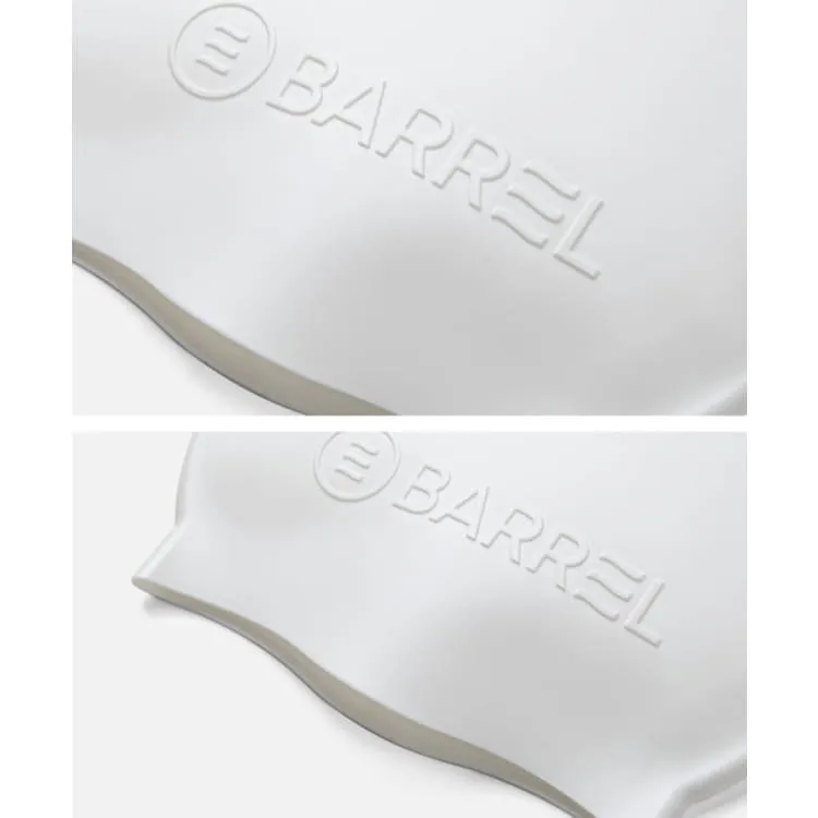 Barrel Basic Embossing Silicone Swim Cap-WHITE