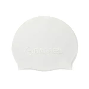 Barrel Basic Embossing Silicone Swim Cap-WHITE