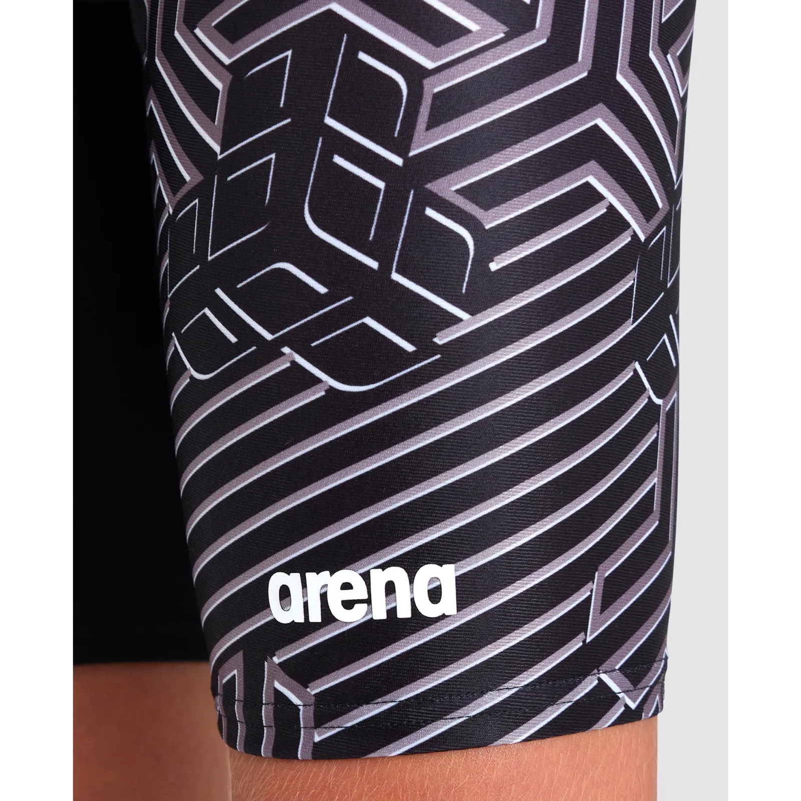 BOYS' ARENA SWIM JAMMER KIKKO PRO - BLACK/BLACK MULTI