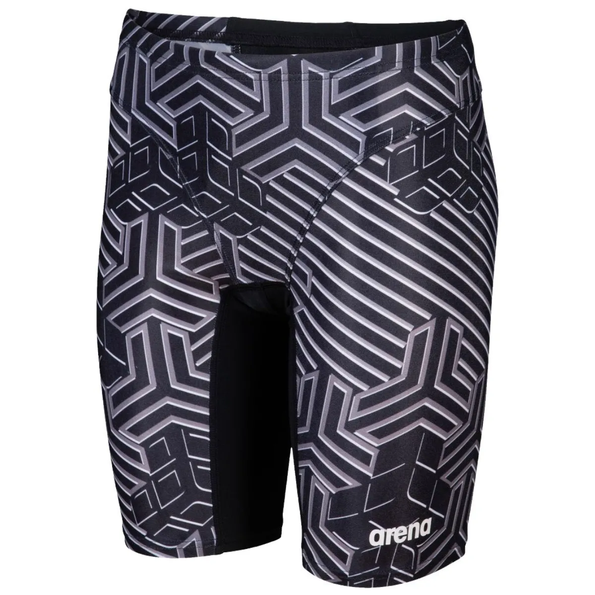 BOYS' ARENA SWIM JAMMER KIKKO PRO - BLACK/BLACK MULTI