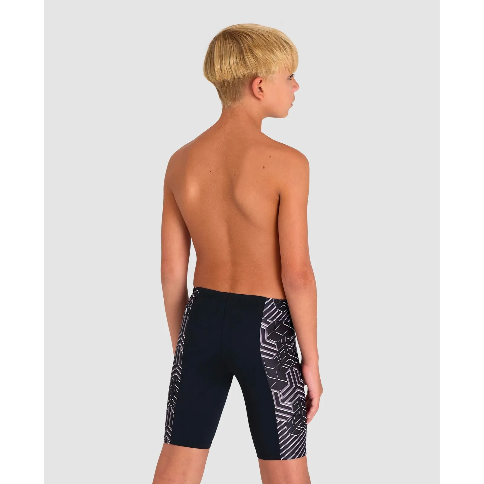 BOYS' ARENA SWIM JAMMER KIKKO PRO - BLACK/BLACK MULTI