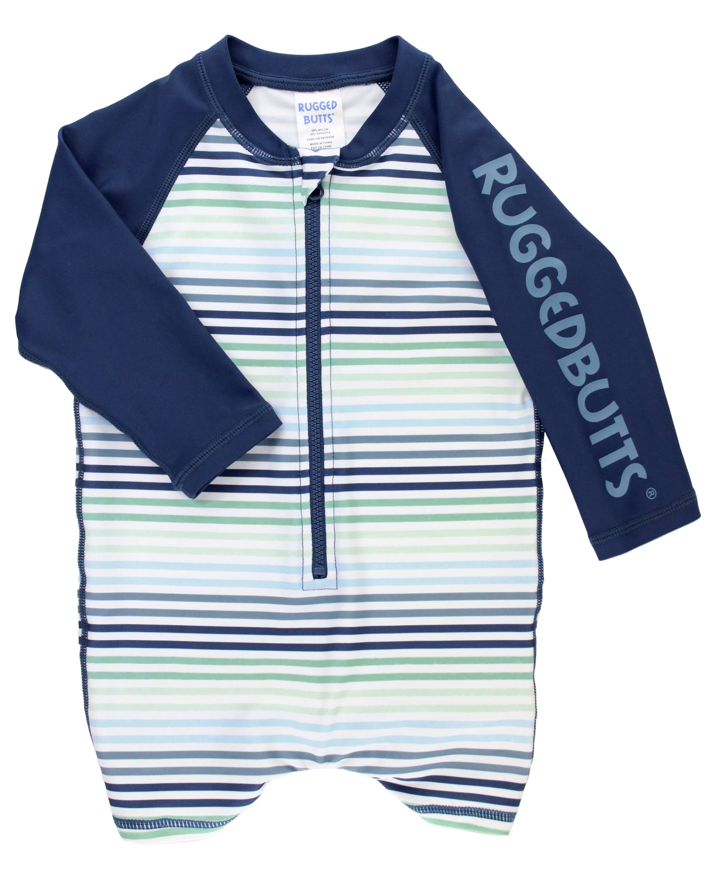 Boys' Coastal Stripes Long Sleeve One Piece Rash Guard