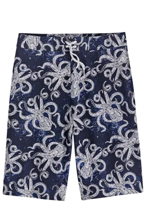 Boy's Superbank Boardshorts | Navy Octopus