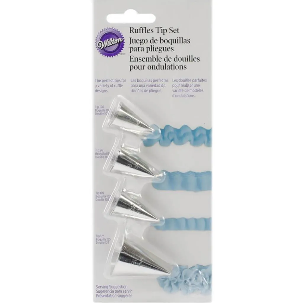 Decorating Tip Set 4/Pkg Ruffles - No.125, No.102, No.100 & No.86