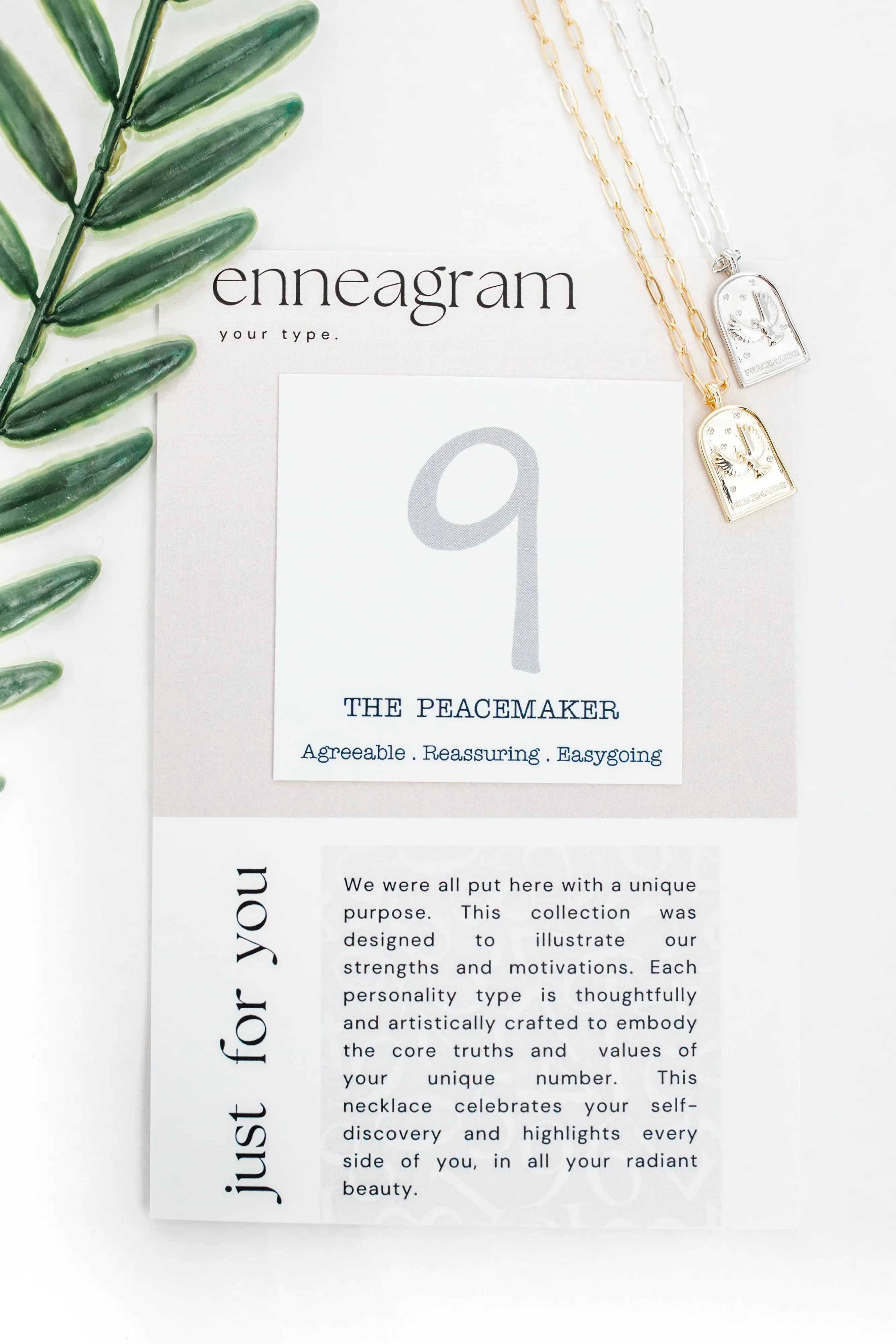 Enneagram Type Nine Necklace { Silver   Gold }