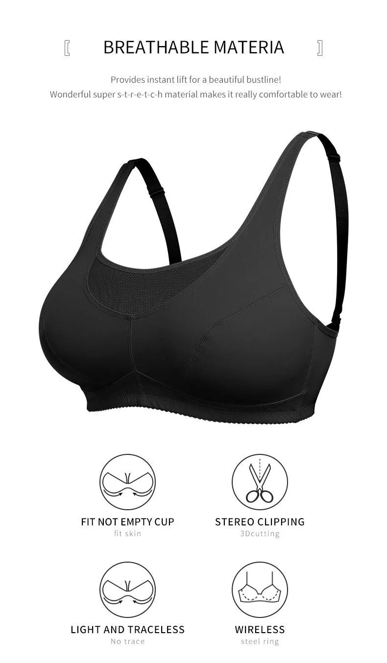 Full Coverage Bras for Women Plus Size Wireless Seamless Lace Bras High Support Large Breast