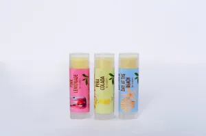 Gift Set - Lip Balm Natural - set of 3 - Day at the Beach, Pink Lemonade, Pina Colada