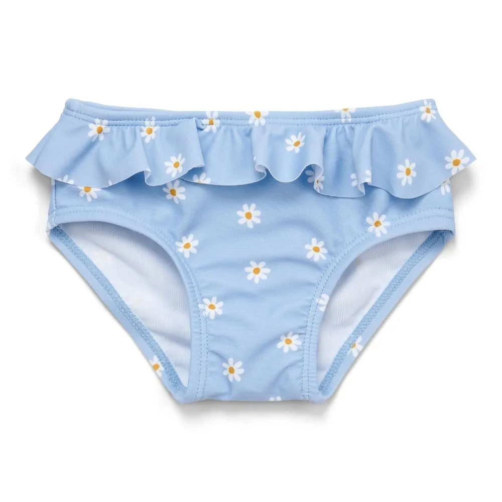 Girls Swim Bikini Pant Ruffles Blue Daisies