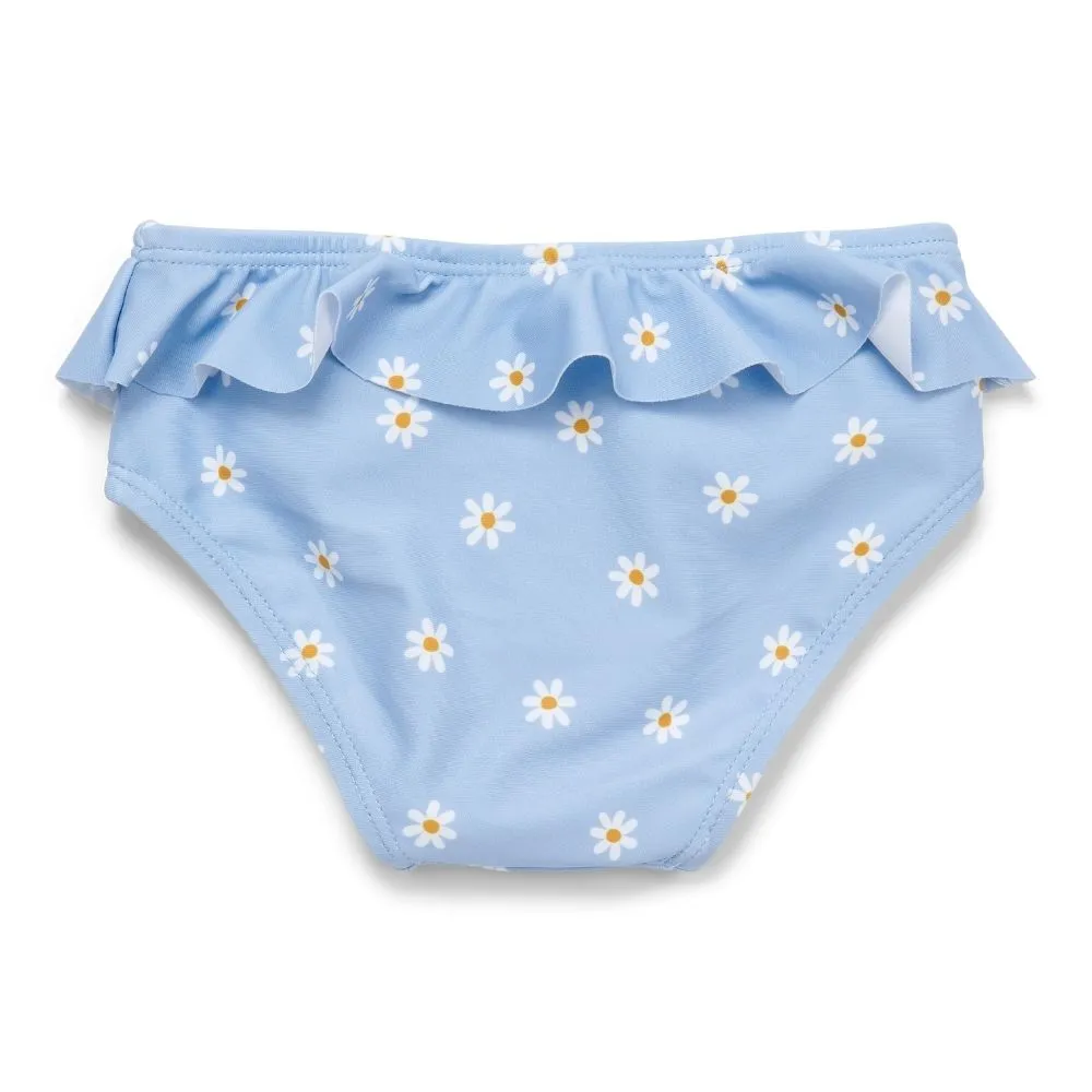 Girls Swim Bikini Pant Ruffles Blue Daisies