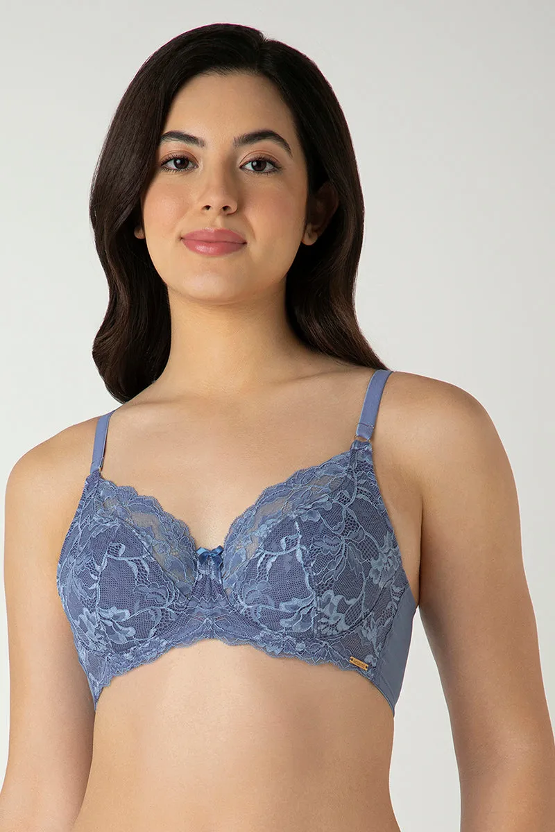 Luxe Support Non-Padded Wired Bra  - Moonlight Blue