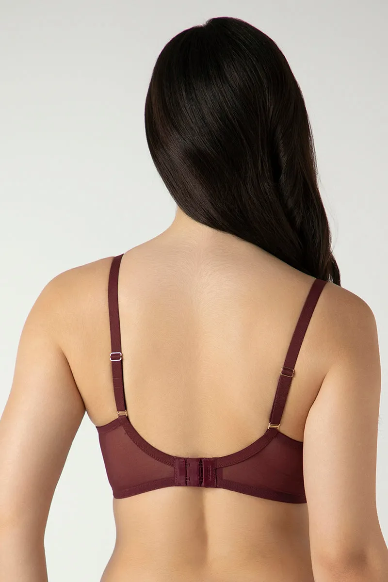 Luxe Support Non-Padded Wired Bra  - Windsor Wine