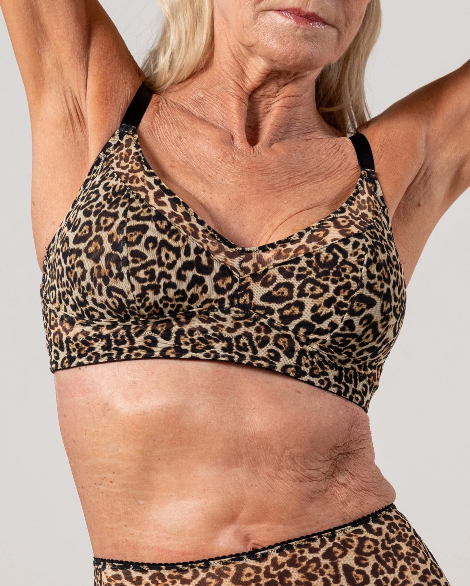 Mesh Support  Bralette Leopard