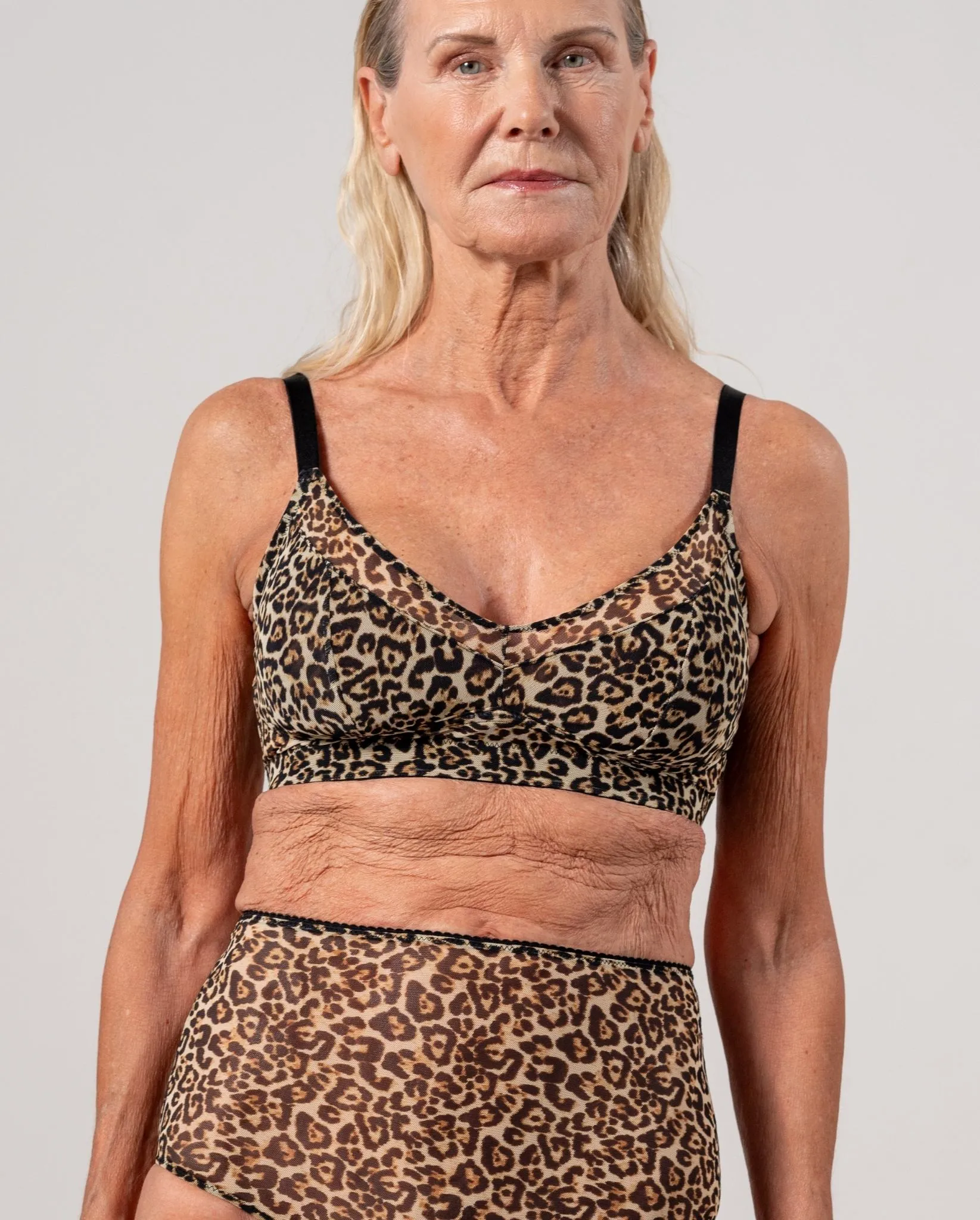 Mesh Support  Bralette Leopard