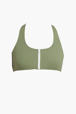 MISKA Paris Mix And Match Sport Girls Swim Top - Safari Green