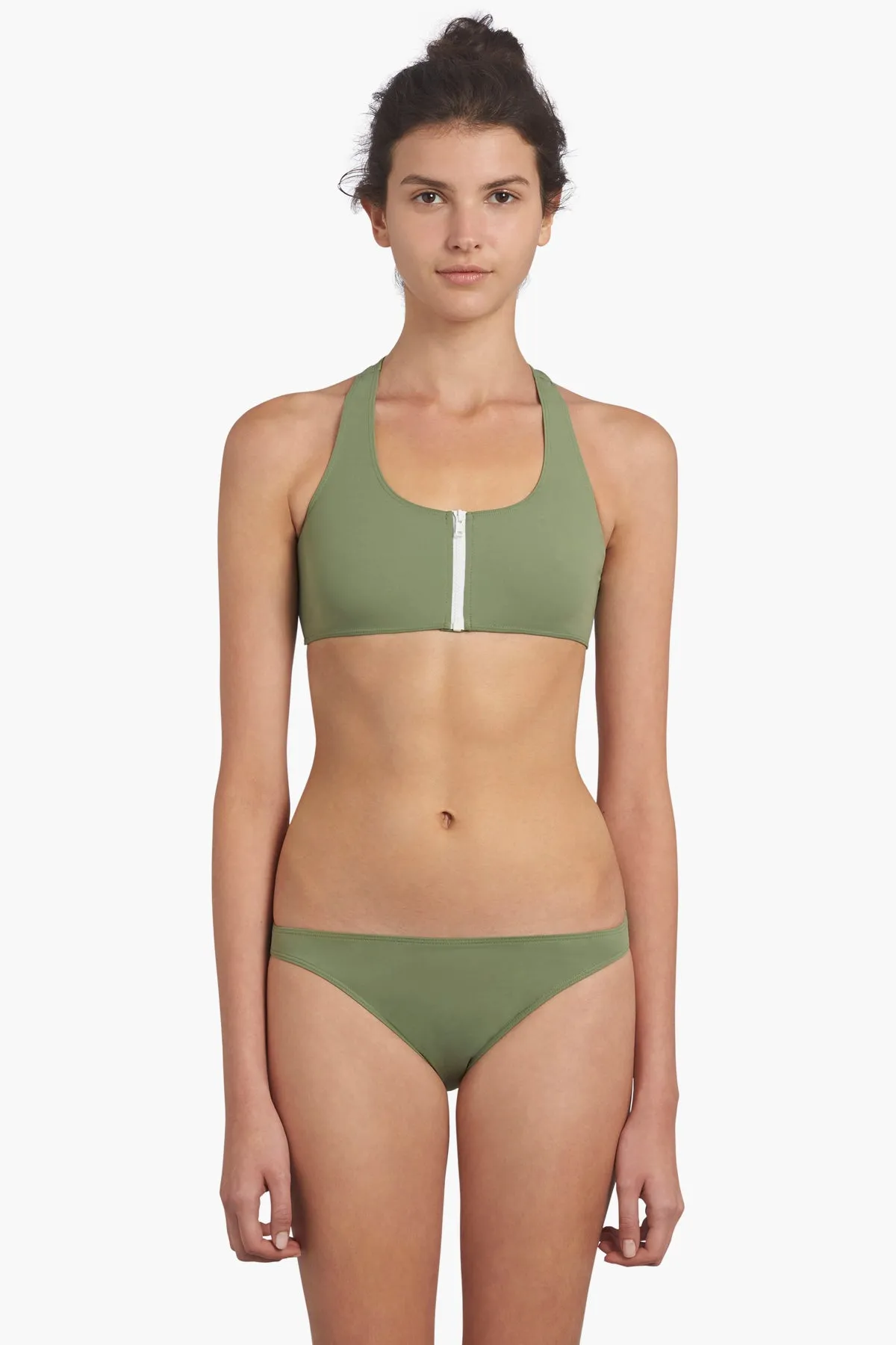 MISKA Paris Mix And Match Sport Girls Swim Top - Safari Green