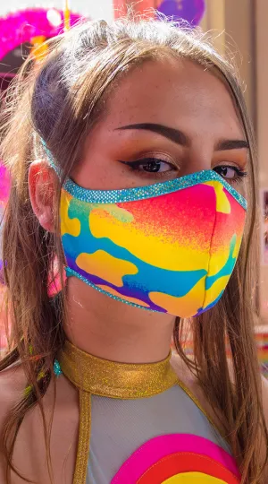 Neon Camouflage Tailored Face Mask