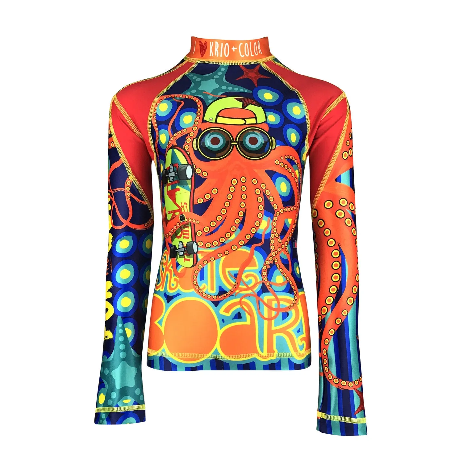 Polipo Boys Long Sleeve Rash Guard Shirt With Zipper