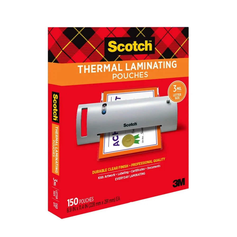 Scotch 150ct Thermal Pouches Letter Size 3mm