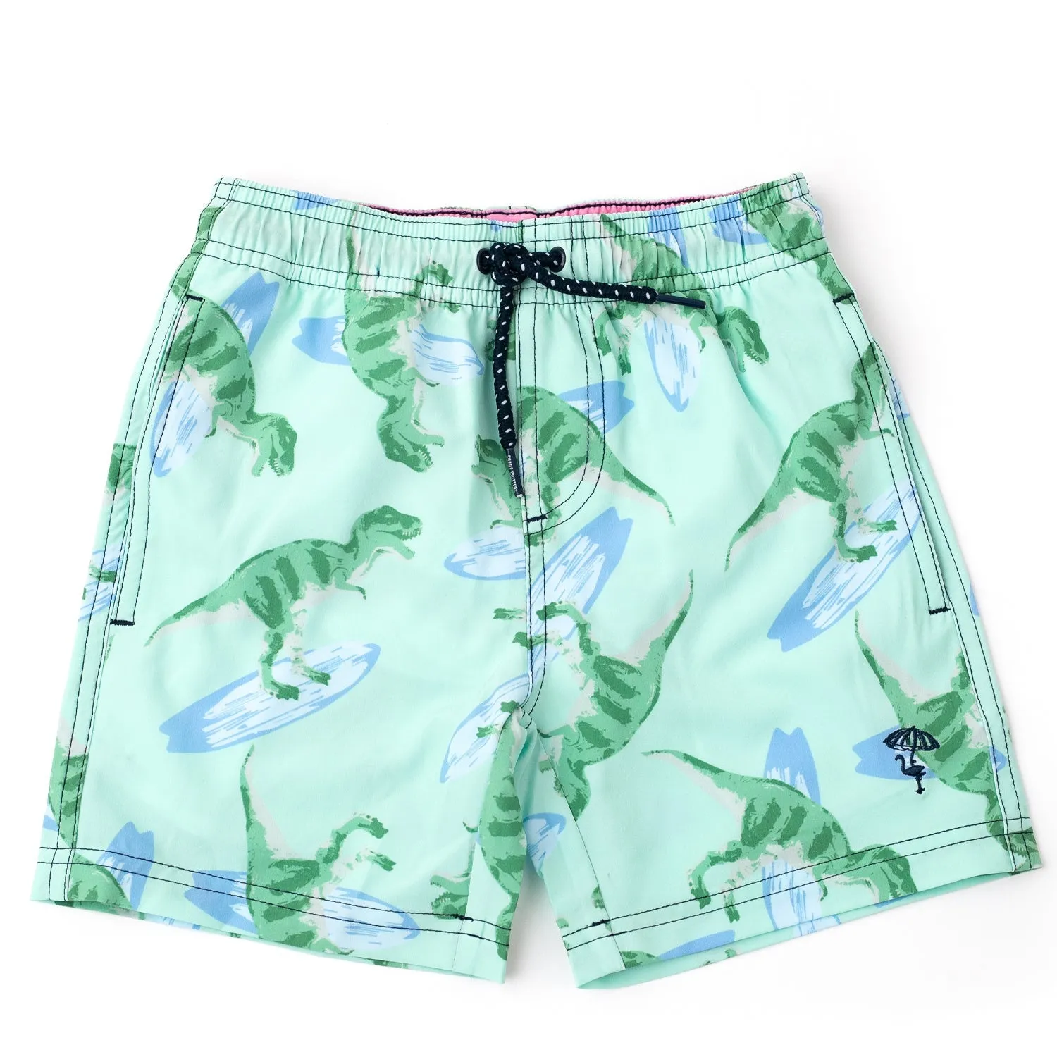 Shade Critters Boys Mint Surfin Dinos Swim Trunks