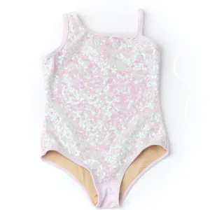 Shade Critters Girls One Piece Daisy Pink Sequin Swimsuit