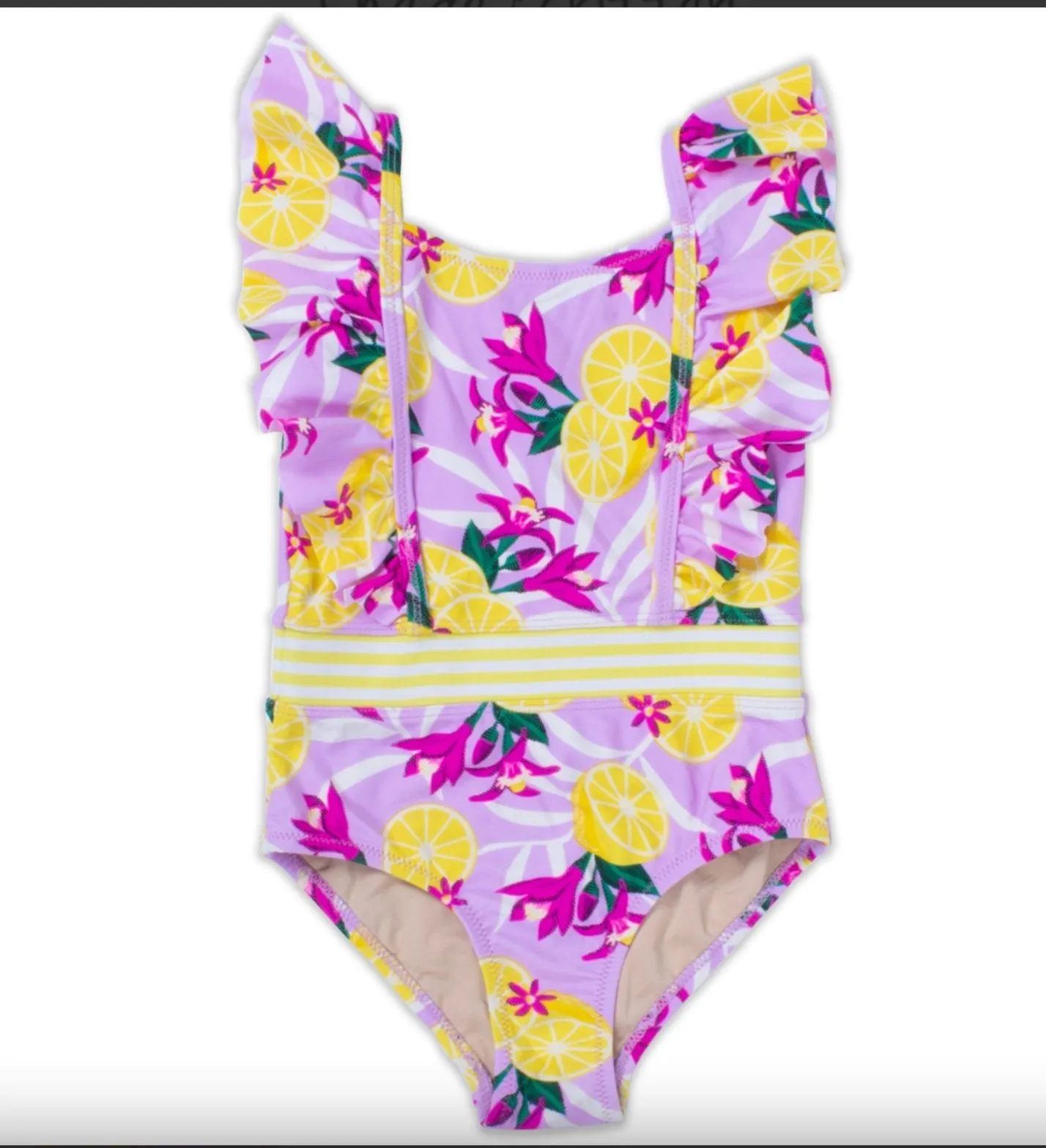 Shade Critters Infant to Youth Girls One Piece Tropical Lemons Swimsuit