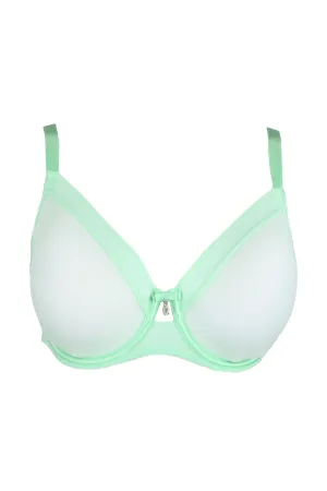 Sheer Mesh Unlined Underwire Bra - Green