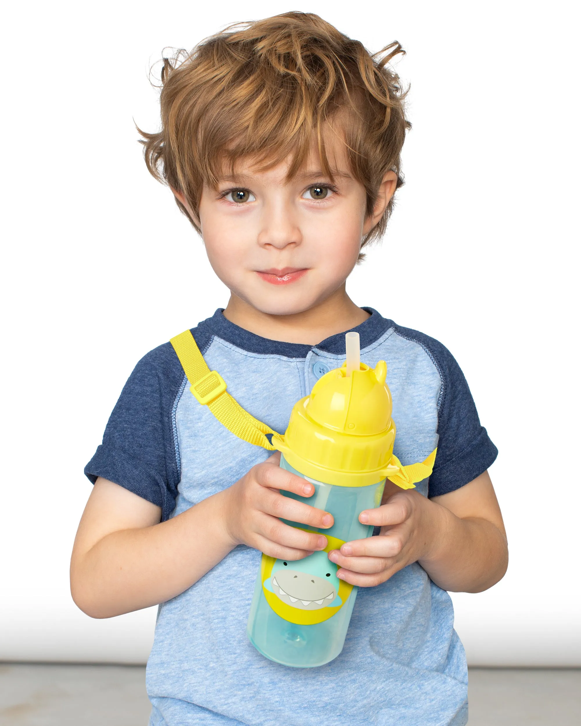 Skip Hop Zoo Long Strap Straw Bottle - Simon Shark