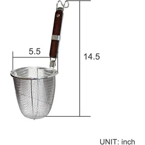 S/S MESH NOODLE NEST SKIMMER, DIA: 14 CM, HEIGHT: 14 CM