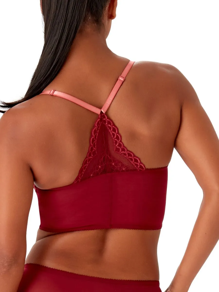 Superboost Lace Deep V Bralette - Cranberry/Raspberry Sorbet