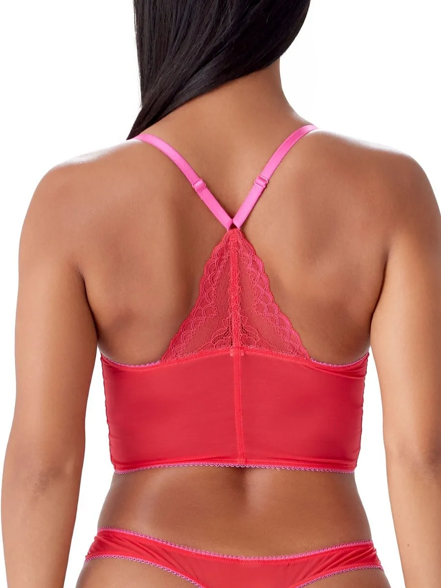 Superboost Lace Deep V Bralette - Rose Red