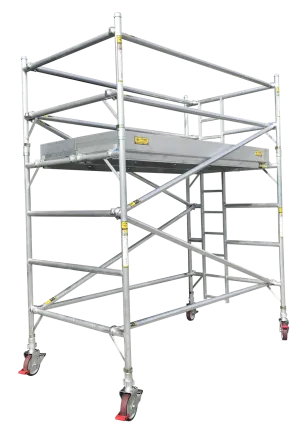 Titan Double Width Integrated Ladder Mobile Tower Scaffolding  - 4.0m Working Height