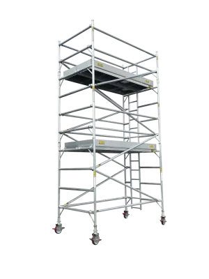 Titan Double Width Integrated Ladder Mobile Tower Scaffolding - 6.0m Working Height