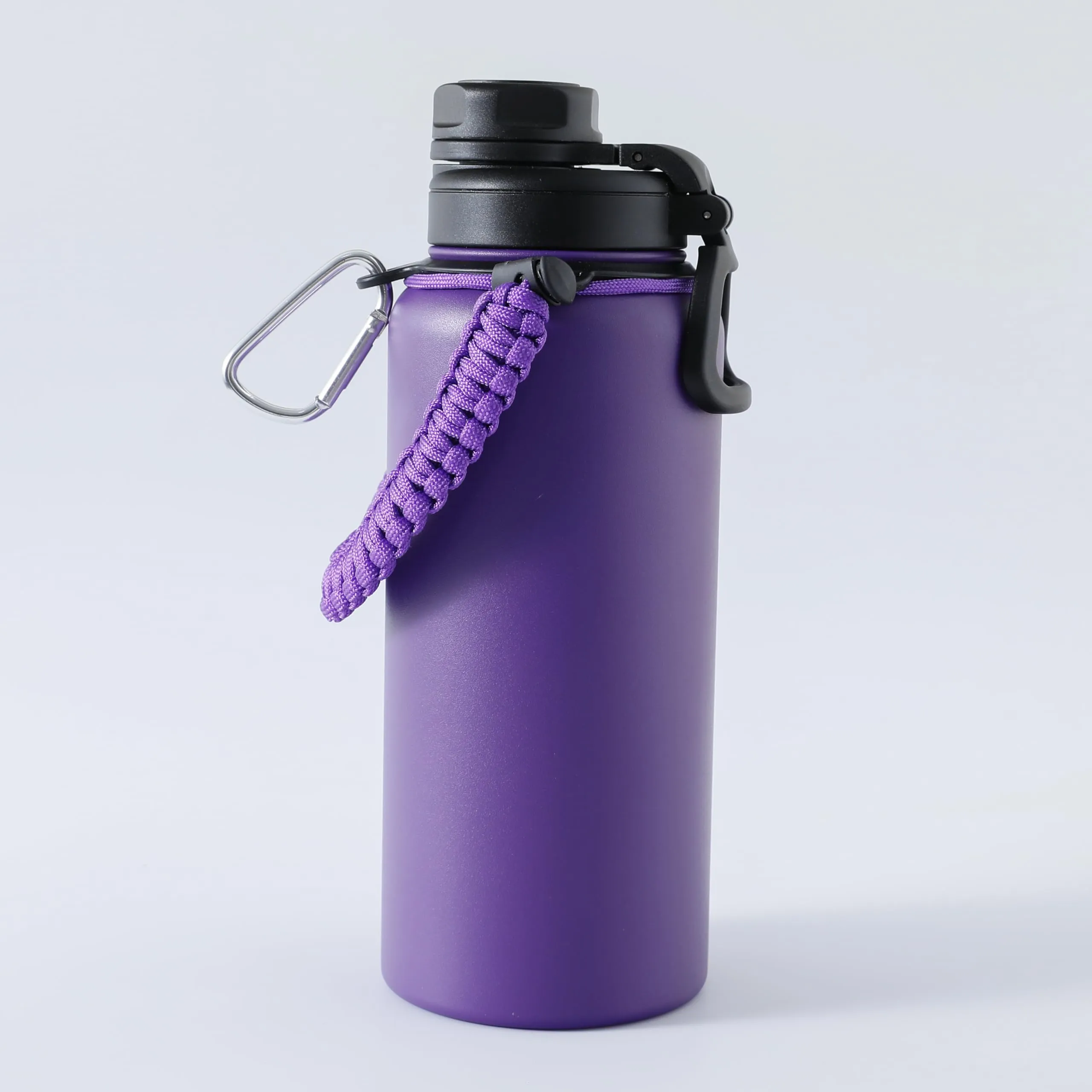 UMAI Stainless Steel Water Bottle|Vacuum Insulated Flask Water Bottles with Rope and Carabiner for Outdoor Adventures, Fitness Activities, Daily Commute|Hot and Cold Water Bottle | 960ml | Purple