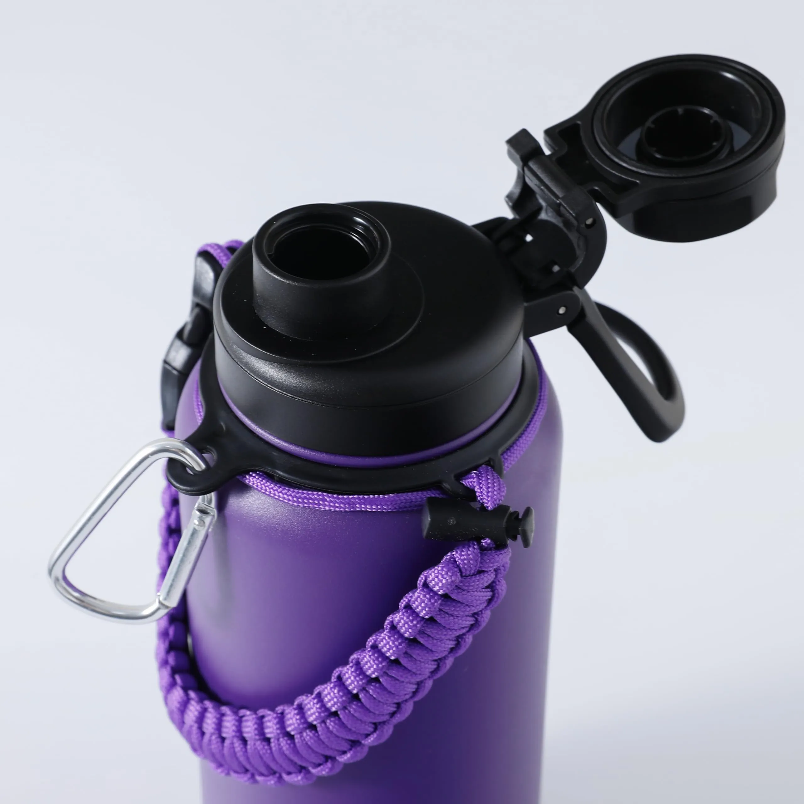 UMAI Stainless Steel Water Bottle|Vacuum Insulated Flask Water Bottles with Rope and Carabiner for Outdoor Adventures, Fitness Activities, Daily Commute|Hot and Cold Water Bottle | 960ml | Purple