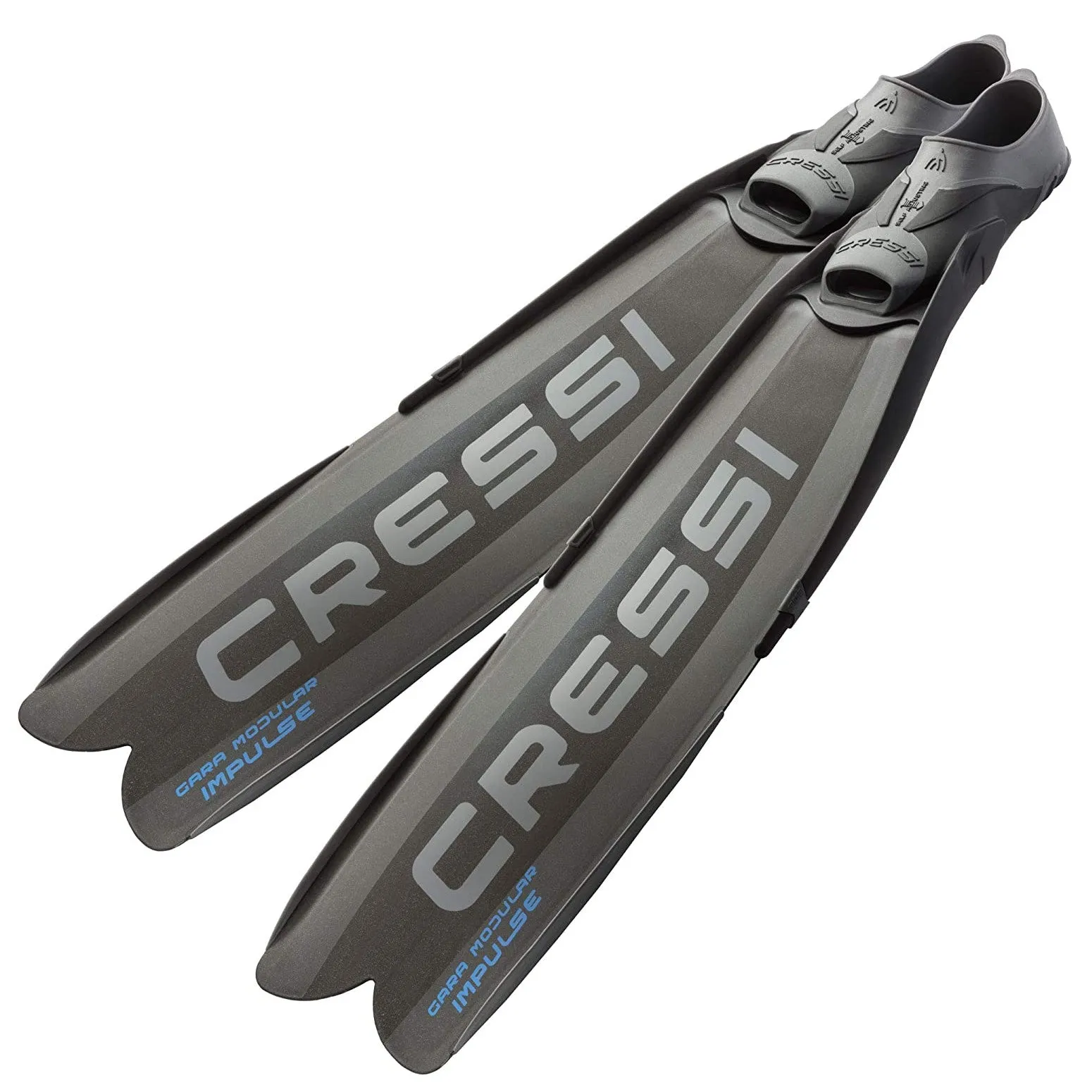 Used Cressi Gara Modular Impulse Fins for Freediving - Black, Size: 46/47