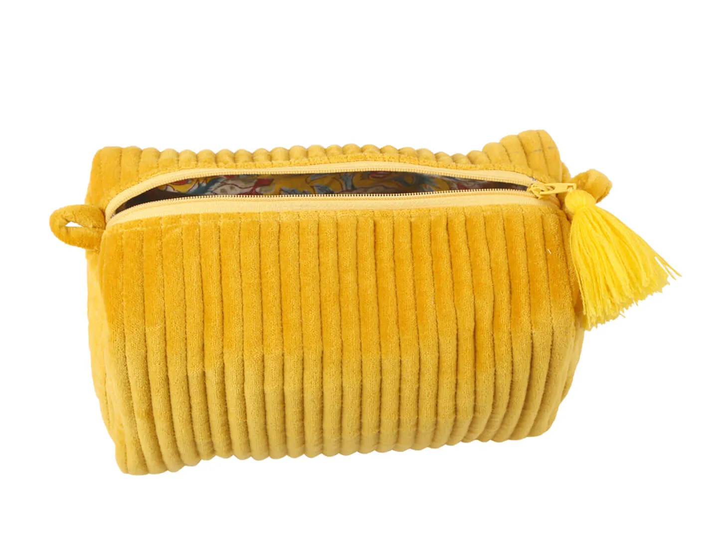 Velvet Quilted Pouch - Mustard