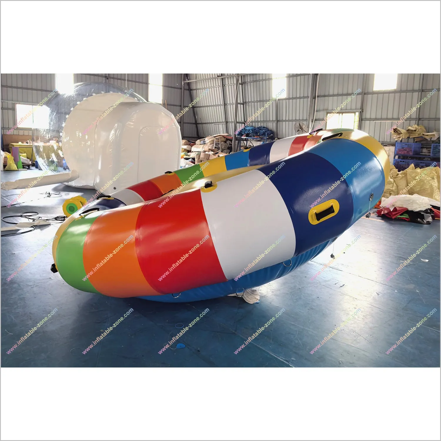 Water Game Online UFO Inflatable Disco Boat Water Rotating Gyroscope Inflatable Flying Towable Tubes For Boating